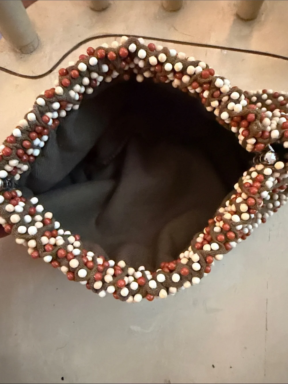 vintage 1960s sage green candy bead clutch bag